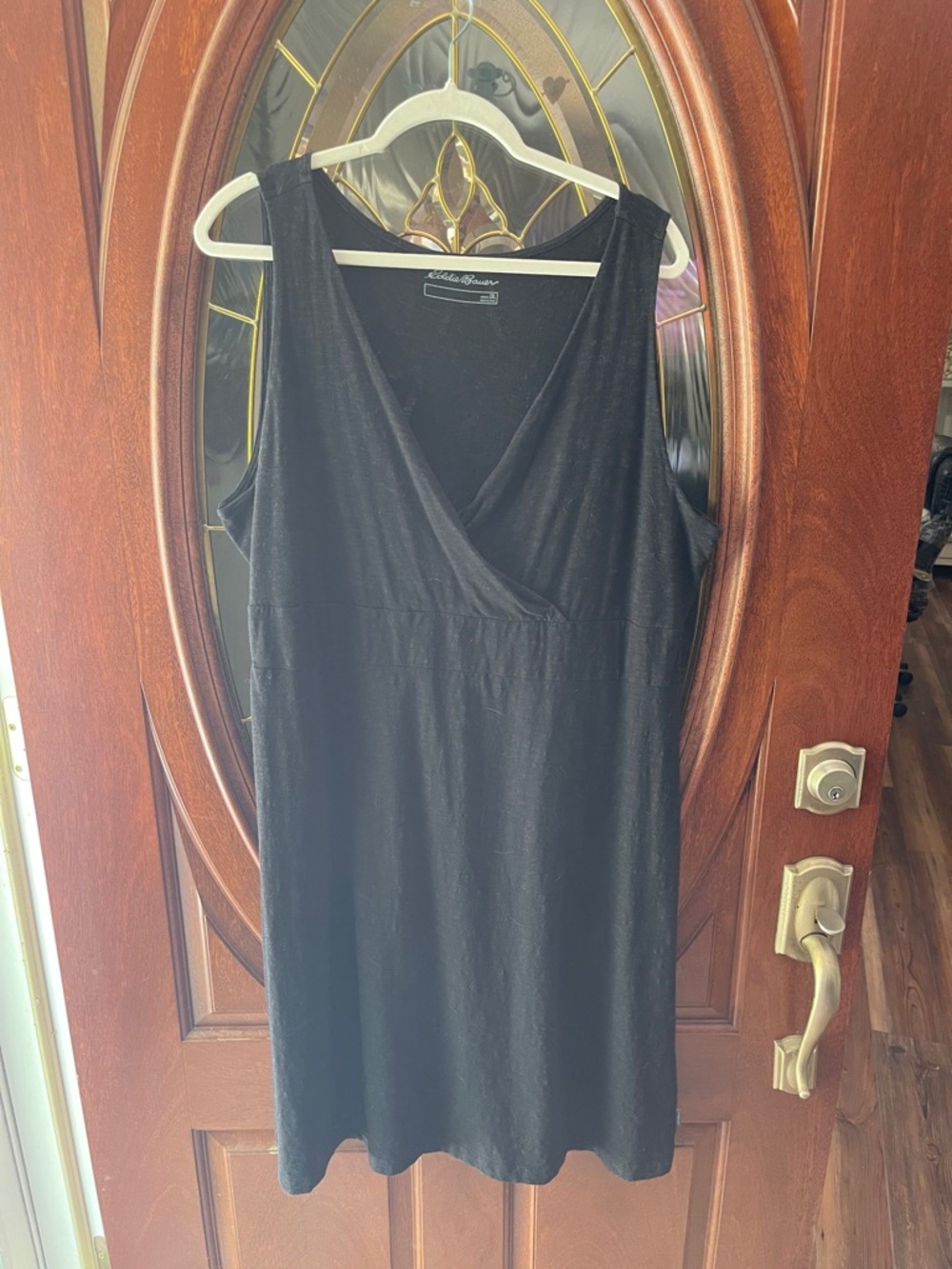 Eddie Bauer Black Sleeveless Wrap Front Dress